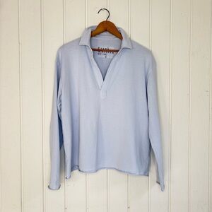 Frank & Eileen Popover Patrick Henley Cotton Jersey Light Blue Size Medium